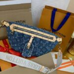 Louis Vuitton LV Unisex High Rise Denim Blue GOTS Certified Cotton Monogram Denim Canvas – Bild 2