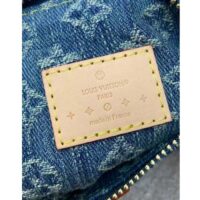 Louis Vuitton LV Unisex Hills Pochette Denim Blue GOTS Certified Cotton Monogram Denim (8)