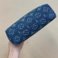 Louis Vuitton LV Unisex Hills Pochette Denim Blue GOTS Certified Cotton Monogram Denim (8)