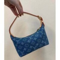 Louis Vuitton LV Unisex Hills Pochette Denim Blue GOTS Certified Cotton Monogram Denim (8)