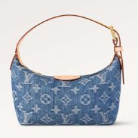 Louis Vuitton LV Unisex Hills Pochette Denim Blue GOTS Certified Cotton Monogram Denim (8)