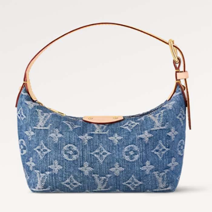 Louis Vuitton LV Unisex Hills Pochette Denim Blue GOTS Certified Cotton Monogram Denim