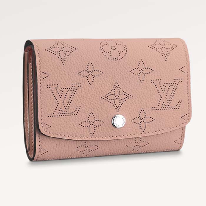 Louis Vuitton LV Unisex Iris Compact Wallet Mahina Perforated Calf Leather