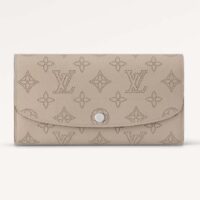 Louis Vuitton LV Unisex Iris Wallet Galet Grey Mahina Perforated Calf Leather (1)