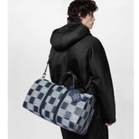 Louis Vuitton LV Unisex Keepall Bandoulière 50 Blue Moon Damier Rush Epi XL Leather Cowhide-Leather (4)