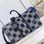 Louis Vuitton LV Unisex Keepall Bandoulière 50 Blue Moon Damier Rush Epi XL Leather Cowhide-Leather - Image 3