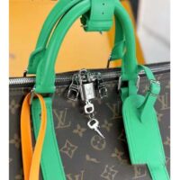 Louis Vuitton LV Unisex Keepall Bandoulière 50 Green Monogram Macassar Coated Canvas (9)