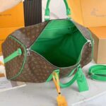Louis Vuitton LV Unisex Keepall Bandoulière 50 Green Monogram Macassar Coated Canvas - immagine 9