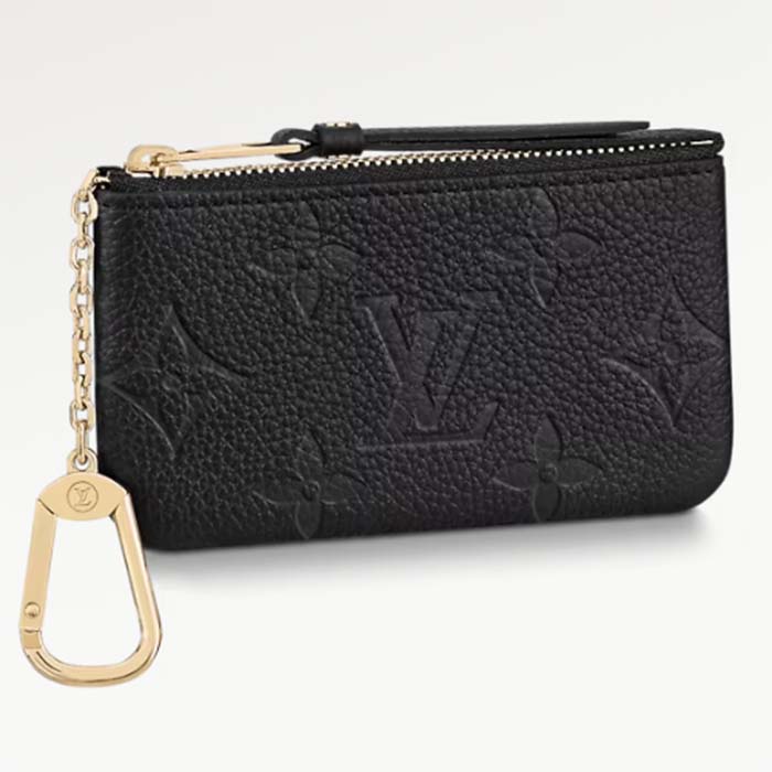 Louis Vuitton LV Unisex Key Pouch Black Monogram Empreinte Embossed Supple Grained Cowhide Leather