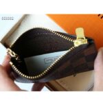 Louis Vuitton LV Unisex Key Pouch Damier Ebene Coated Canvas Zip Closure - Image 6