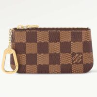 Louis Vuitton LV Unisex Key Pouch Damier Ebene Coated Canvas Zip Closure (4)