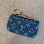 Louis Vuitton LV Unisex Key Pouch Denim Blue GOTS Certified Cotton Monogram Denim - Image 3