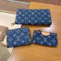 Louis Vuitton LV Unisex Key Pouch Denim Blue GOTS Certified Cotton Monogram Denim (6)