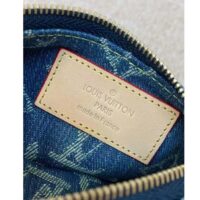 Louis Vuitton LV Unisex Key Pouch Denim Blue GOTS Certified Cotton Monogram Denim (6)