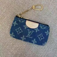 Louis Vuitton LV Unisex Key Pouch Denim Blue GOTS Certified Cotton Monogram Denim (6)