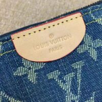 Louis Vuitton LV Unisex Key Pouch Denim Blue GOTS Certified Cotton Monogram Denim (6)