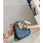 Louis Vuitton LV Unisex Nano Speedy Bag Denim Blue GOTS Monogram Denim Canvas Natural Cowhide Leather - Image 6