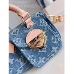 Louis Vuitton LV Unisex Nano Speedy Bag Denim Blue GOTS Monogram Denim Canvas Natural Cowhide Leather - Image 9