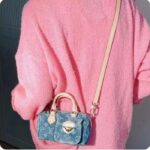 Louis Vuitton LV Unisex Nano Speedy Bag Denim Blue GOTS Monogram Denim Canvas Natural Cowhide Leather - Image 13