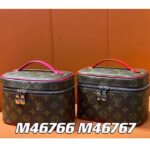 Louis Vuitton LV Unisex Nice Mini Toiletry Pouch Red Monogram Macassar Coated Canvas Cowhide Leather - Bild 4