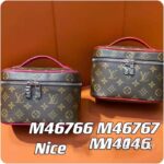 Louis Vuitton LV Unisex Nice Mini Toiletry Pouch Red Monogram Macassar Coated Canvas Cowhide Leather - Bild 2