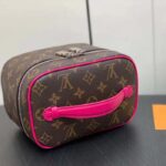 Louis Vuitton LV Unisex Nice Mini Toiletry Pouch Rose Pink Monogram Macassar Coated Canvas Cowhide Leather - Imagen 7