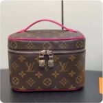 Louis Vuitton LV Unisex Nice Mini Toiletry Pouch Rose Pink Monogram Macassar Coated Canvas Cowhide Leather - Imagen 2