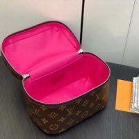 Louis Vuitton LV Unisex Nice Mini Toiletry Pouch Rose Pink Monogram Macassar Coated Canvas Cowhide Leather (2)