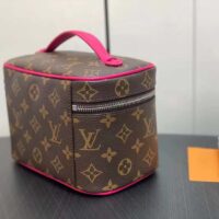 Louis Vuitton LV Unisex Nice Mini Toiletry Pouch Rose Pink Monogram Macassar Coated Canvas Cowhide Leather (2)