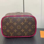 Louis Vuitton LV Unisex Nice Mini Toiletry Pouch Rose Pink Monogram Macassar Coated Canvas Cowhide Leather - Imagen 6