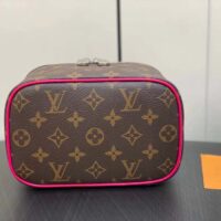 Louis Vuitton LV Unisex Nice Mini Toiletry Pouch Rose Pink Monogram Macassar Coated Canvas Cowhide Leather (2)