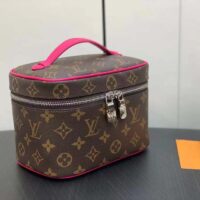 Louis Vuitton LV Unisex Nice Mini Toiletry Pouch Rose Pink Monogram Macassar Coated Canvas Cowhide Leather (2)