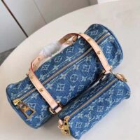 Louis Vuitton LV Unisex Papillon Denim Blue GOTS Monogram Denim Canvas Natural Cowhide Leather (6)