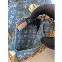 Louis Vuitton LV Unisex Papillon Denim Blue GOTS Monogram Denim Canvas Natural Cowhide Leather (6)