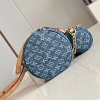 Louis Vuitton LV Unisex Papillon Denim Blue GOTS Monogram Denim Canvas Natural Cowhide Leather (6)