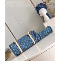 Louis Vuitton LV Unisex Papillon Denim Blue GOTS Monogram Denim Canvas Natural Cowhide Leather (6)