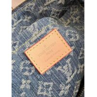 Louis Vuitton LV Unisex Papillon Denim Blue GOTS Monogram Denim Canvas Natural Cowhide Leather (6)