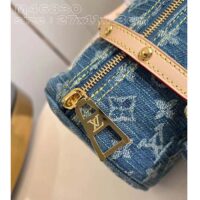 Louis Vuitton LV Unisex Papillon Denim Blue GOTS Monogram Denim Canvas Natural Cowhide Leather (6)