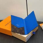 Louis Vuitton LV Unisex Passport Cover Blue Monogram Macassar Coated Canvas Cowhide Leather - Image 6