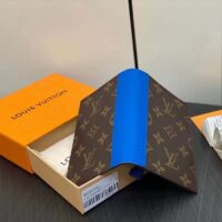 Louis Vuitton LV Unisex Passport Cover Blue Monogram Macassar Coated Canvas Cowhide Leather (2)