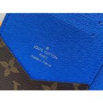 Louis Vuitton LV Unisex Passport Cover Blue Monogram Macassar Coated Canvas Cowhide Leather - Image 8