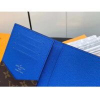 Louis Vuitton LV Unisex Passport Cover Blue Monogram Macassar Coated Canvas Cowhide Leather (2)