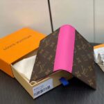 Louis Vuitton LV Unisex Passport Cover Pink Monogram Macassar Coated Canvas Cowhide Leather - immagine 5