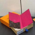 Louis Vuitton LV Unisex Passport Cover Pink Monogram Macassar Coated Canvas Cowhide Leather - immagine 6