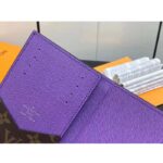Louis Vuitton LV Unisex Passport Cover Purple Monogram Macassar Coated Canvas Cowhide Leather – Bild 6