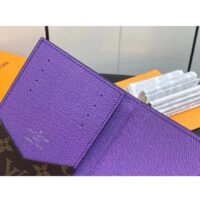Louis Vuitton LV Unisex Passport Cover Purple Monogram Macassar Coated Canvas Cowhide Leather (6)