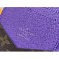 Louis Vuitton LV Unisex Passport Cover Purple Monogram Macassar Coated Canvas Cowhide Leather (6)