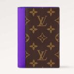 Louis Vuitton LV Unisex Reisepasshülle Lila Monogramm Makassar beschichtetes Canvas Rindsleder