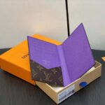 Louis Vuitton LV Unisex Passport Cover Purple Monogram Macassar Coated Canvas Cowhide Leather – Bild 5