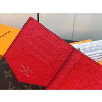 Louis Vuitton LV Unisex Passport Cover Red Monogram Macassar Coated Canvas Cowhide Leather (4)